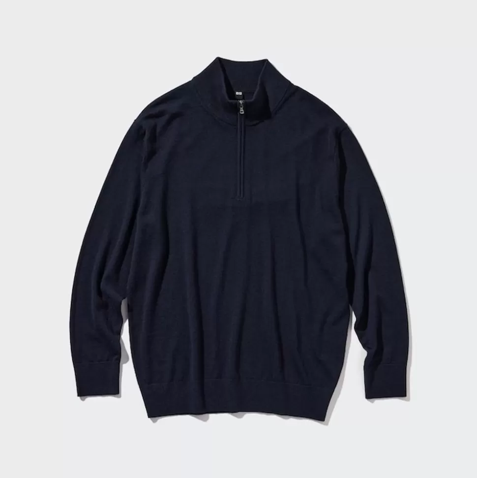 UNIQLO Pullover & Strickjacken*100 % Extra Feine Merinowolle Pullover Mit Reisverschluss