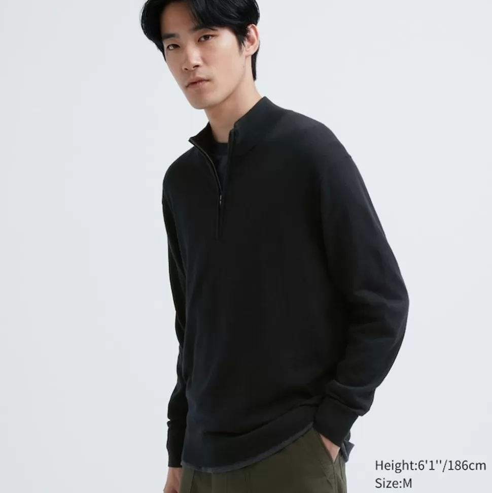 UNIQLO Pullover & Strickjacken*100 % Extra Feine Merinowolle Pullover Mit Reisverschluss