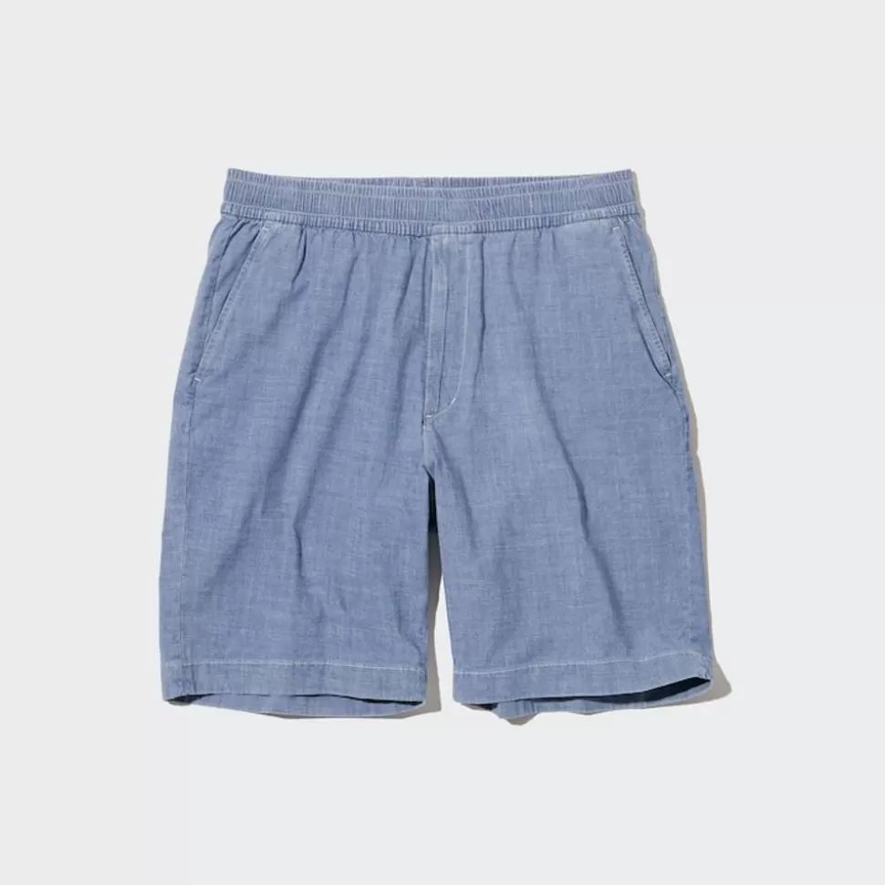 UNIQLO Hosen, Chinos & Jogginghosen*Chambray Stretch Easy Shorts Blau