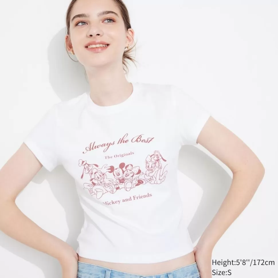 UNIQLO T-Shirts & Oberteile*Disney Collection Ut Bedrucktes Cropped T-Shirt Weis