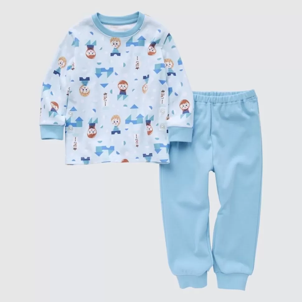 UNIQLO Pyjamas*Disney Kidea Ut Bedruckter Langarm Pyjama Hellblau