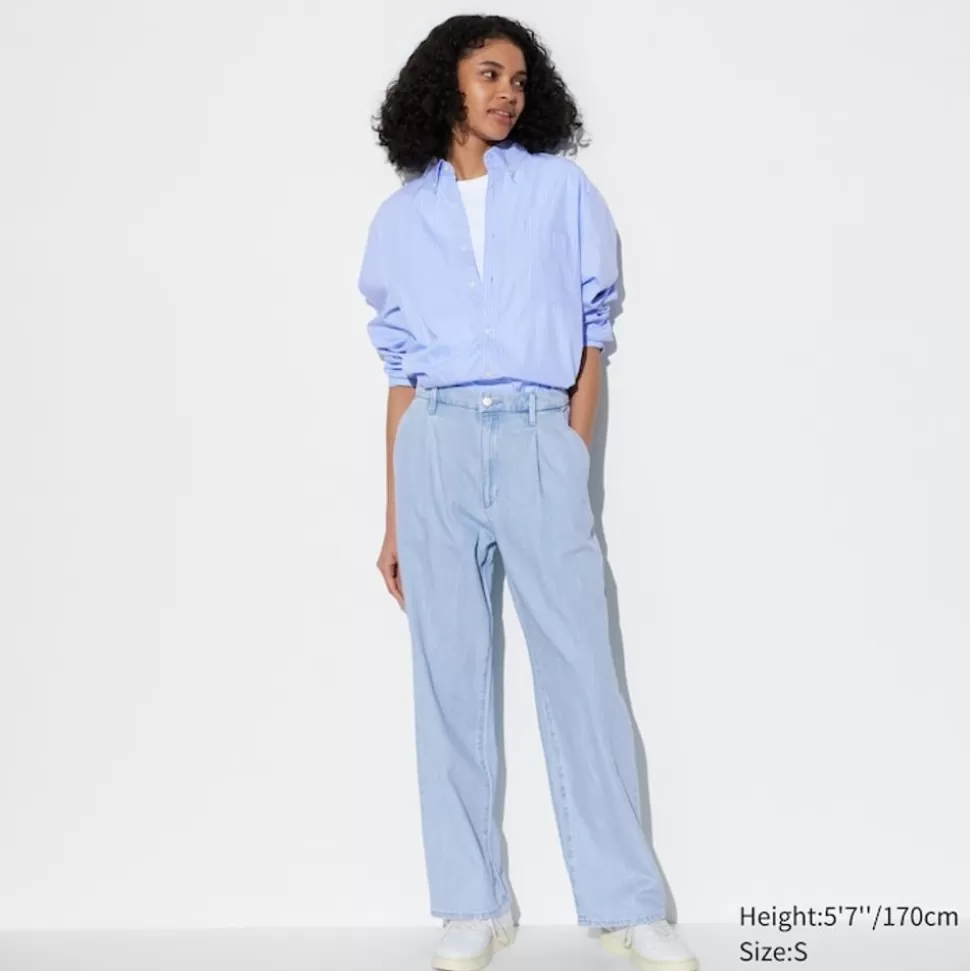 UNIQLO Jeans*Drape Jeans Mit Bundfalten
