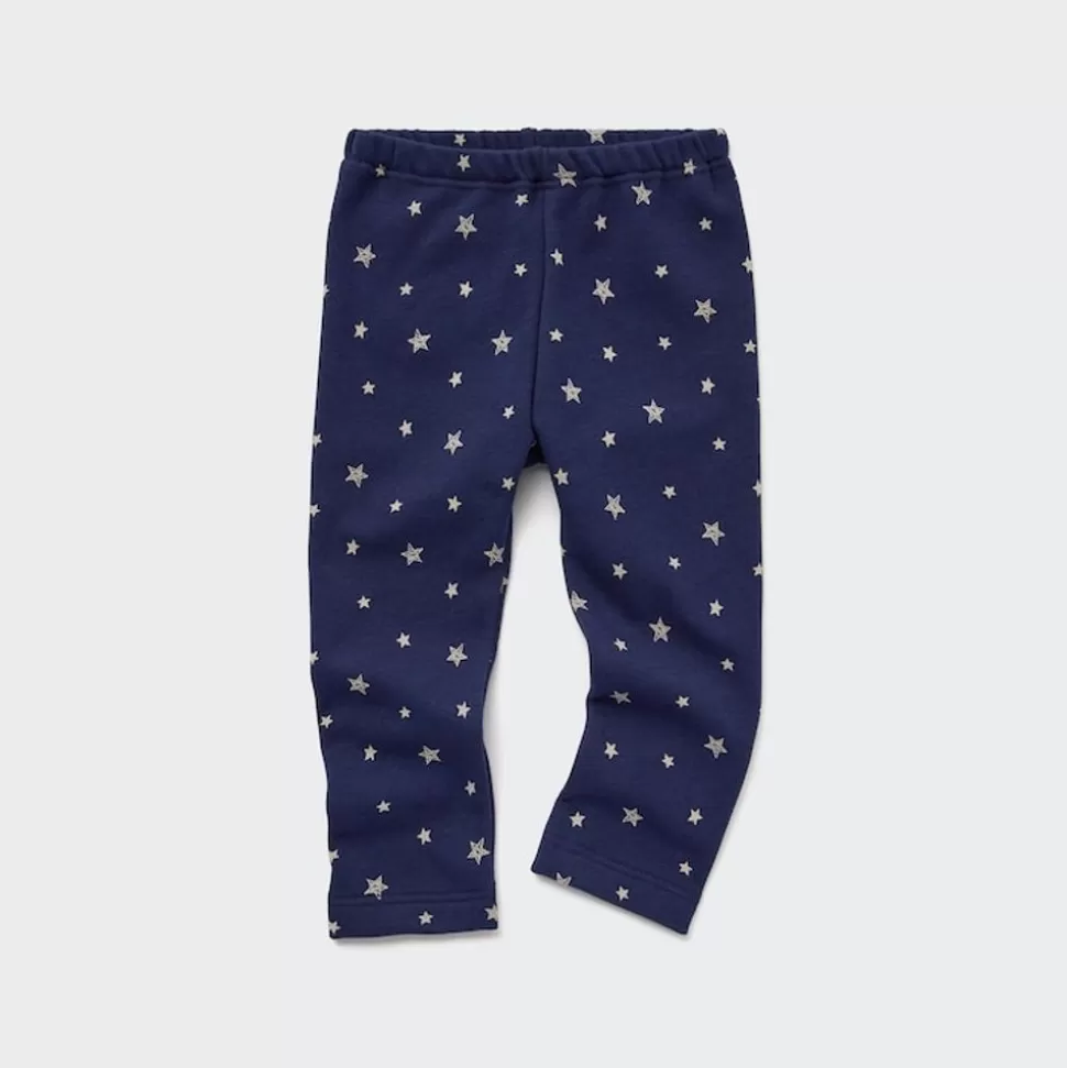 UNIQLO Leggings*Gemusterte Fleece Leggings Dunkelblau