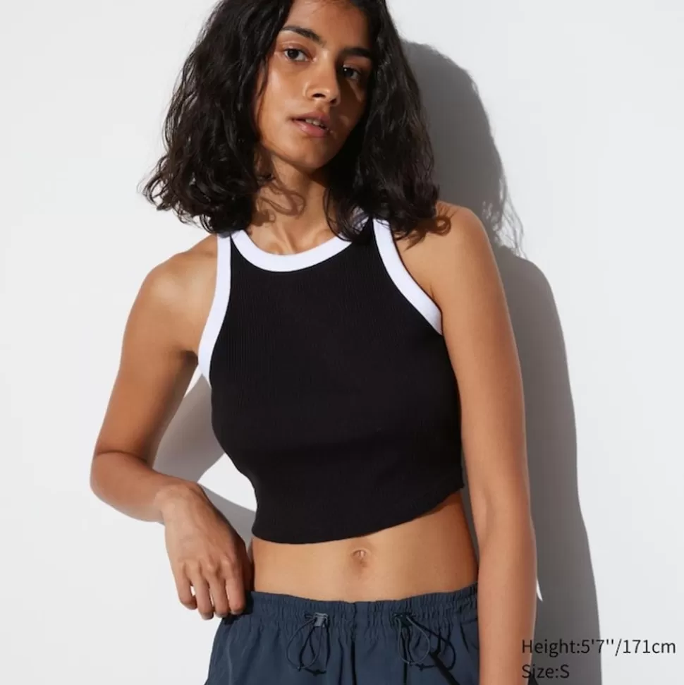 UNIQLO Bh-Tops, Tanktops & Trägertops*Geripptes Cropped Tanktop