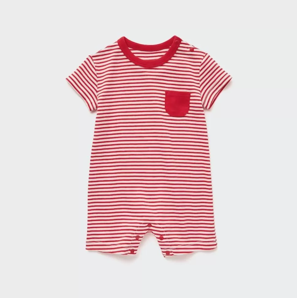 UNIQLO Strampler & Bodys*Gestreifter Gerippter Kurzarm Strampler