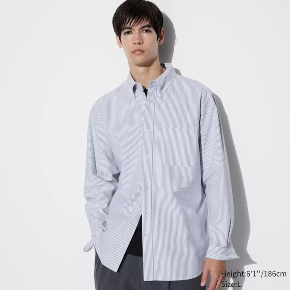 UNIQLO Hemden*Gestreiftes Oxford Langarm Hemd (Slim Fit)