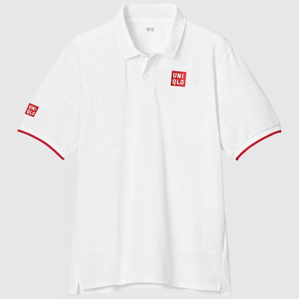 UNIQLO Poloshirts*Kei Nishikori Dry-Ex Poloshirt Weis