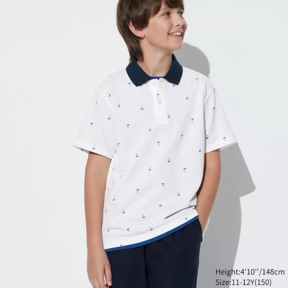 UNIQLO T-Shirts, Bh-Tops & Poloshirts*Kinder Gemustertes Dry Pique Poloshirt