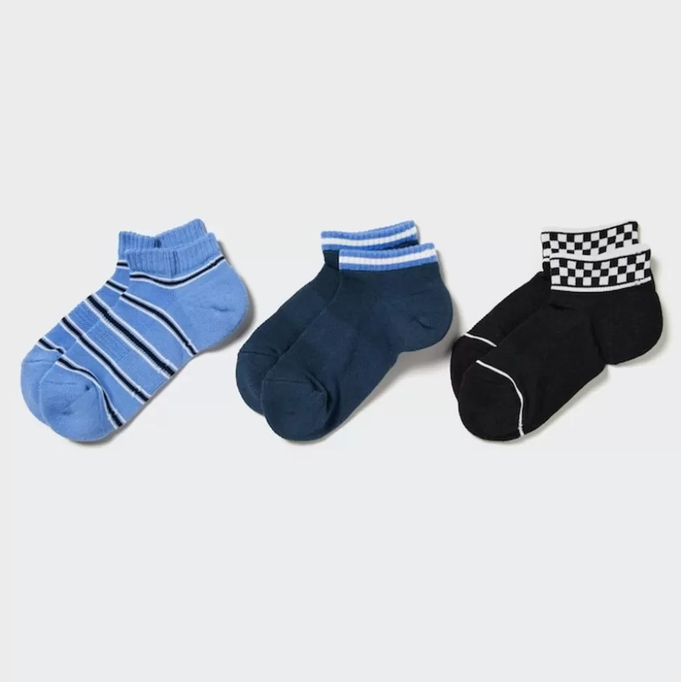 UNIQLO Socken, Strumpfhosen & Leggings*Kinder Gestreifte Kurzsocken (3Er-Set) Blau