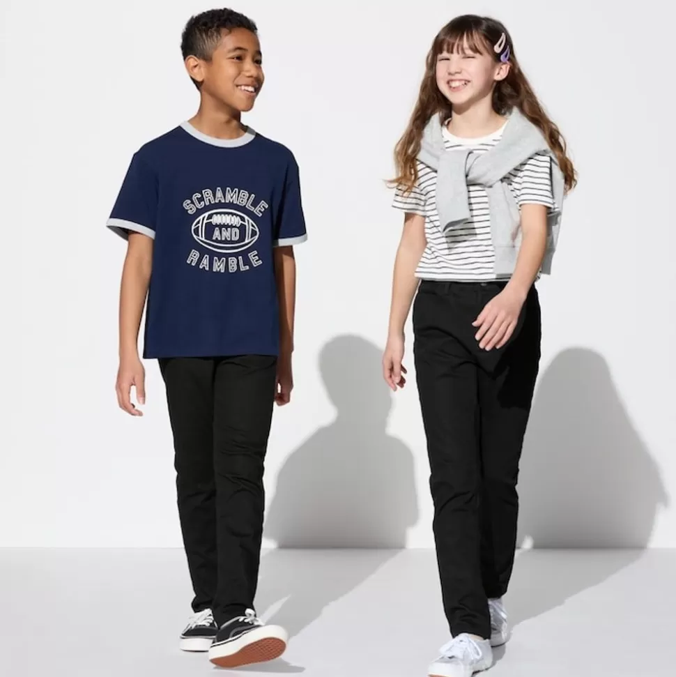 UNIQLO Jeans*Kinder Ultra Stretch Jeans Mit Reisverschluss (Slim Fit) Schwarz
