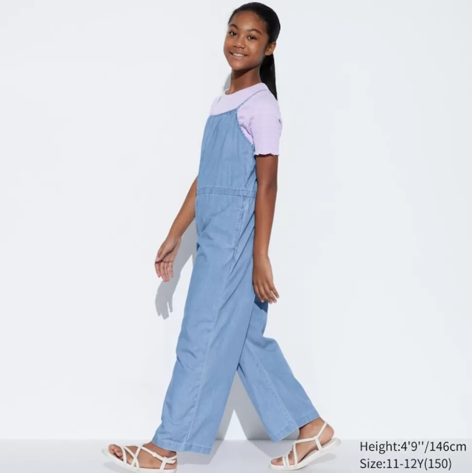 UNIQLO Kleider & Jumpsuits*Madchen Chambray Jumpsuit Blau