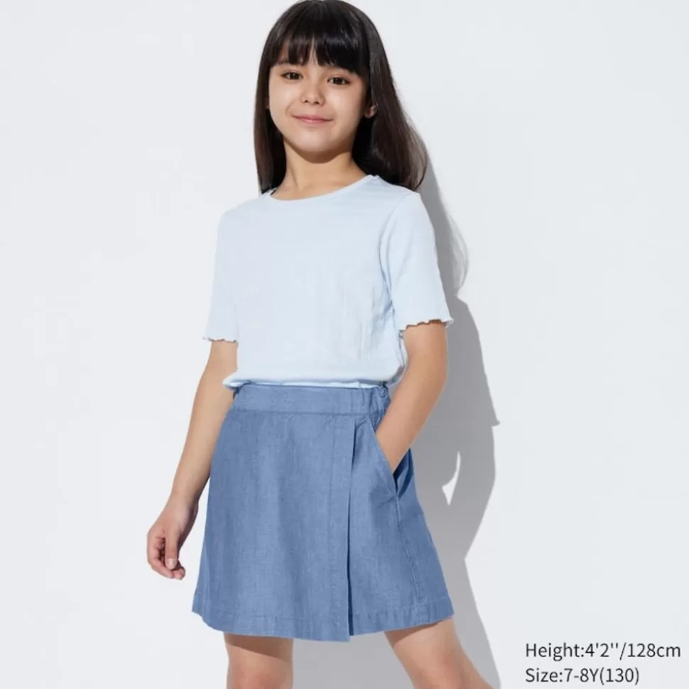 UNIQLO Röcke & Shorts*Madchen Chambray Mini Skort Blau