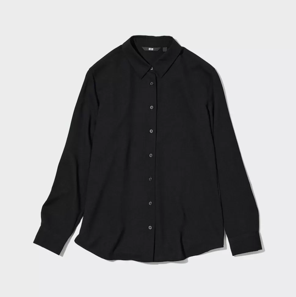 UNIQLO Hemden & Blusen*Viskose Bluse Schwarz